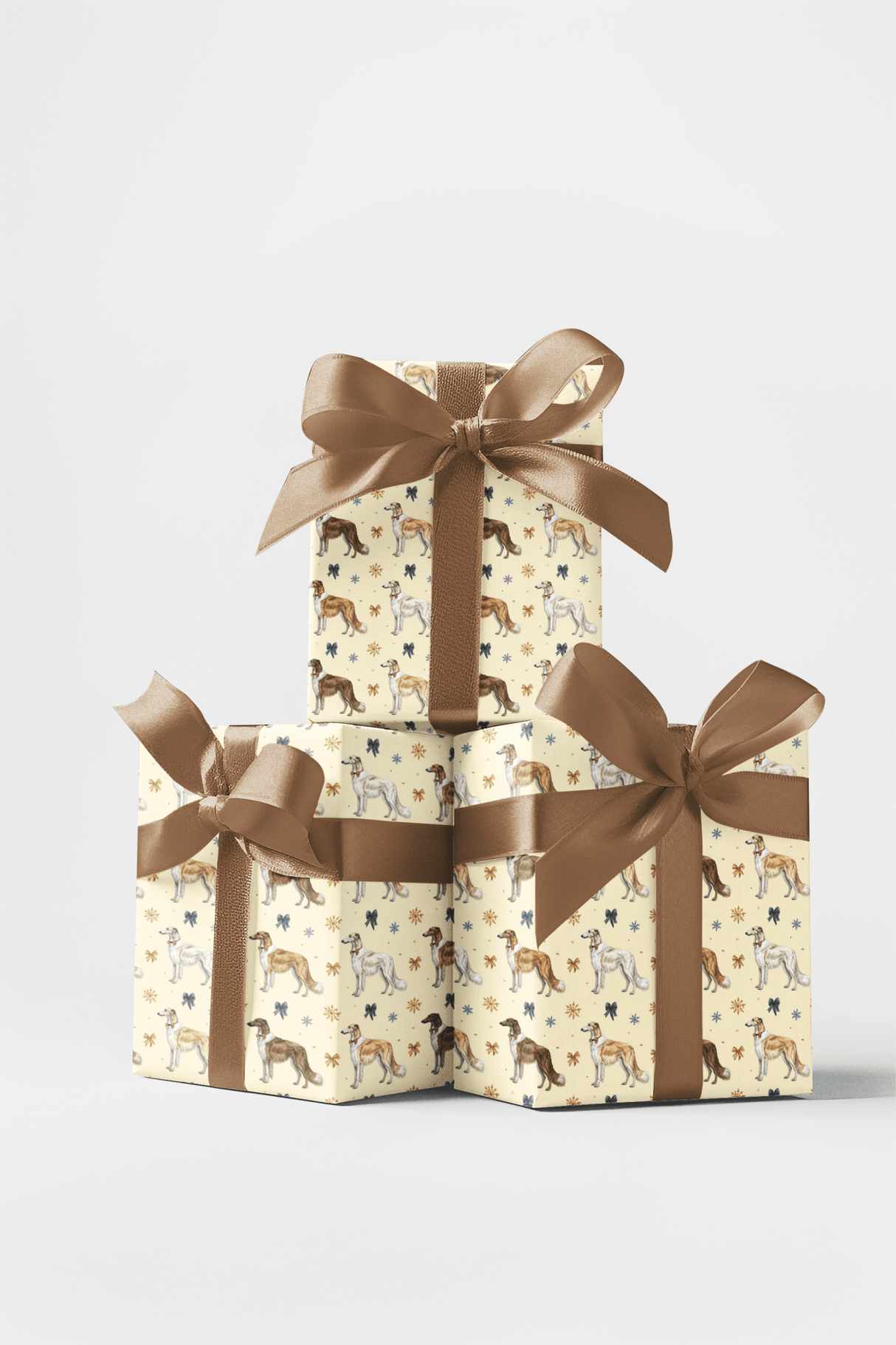 Borzoi & Imperial Ribbon Wrapping Paper - London Penny Gift Wrap