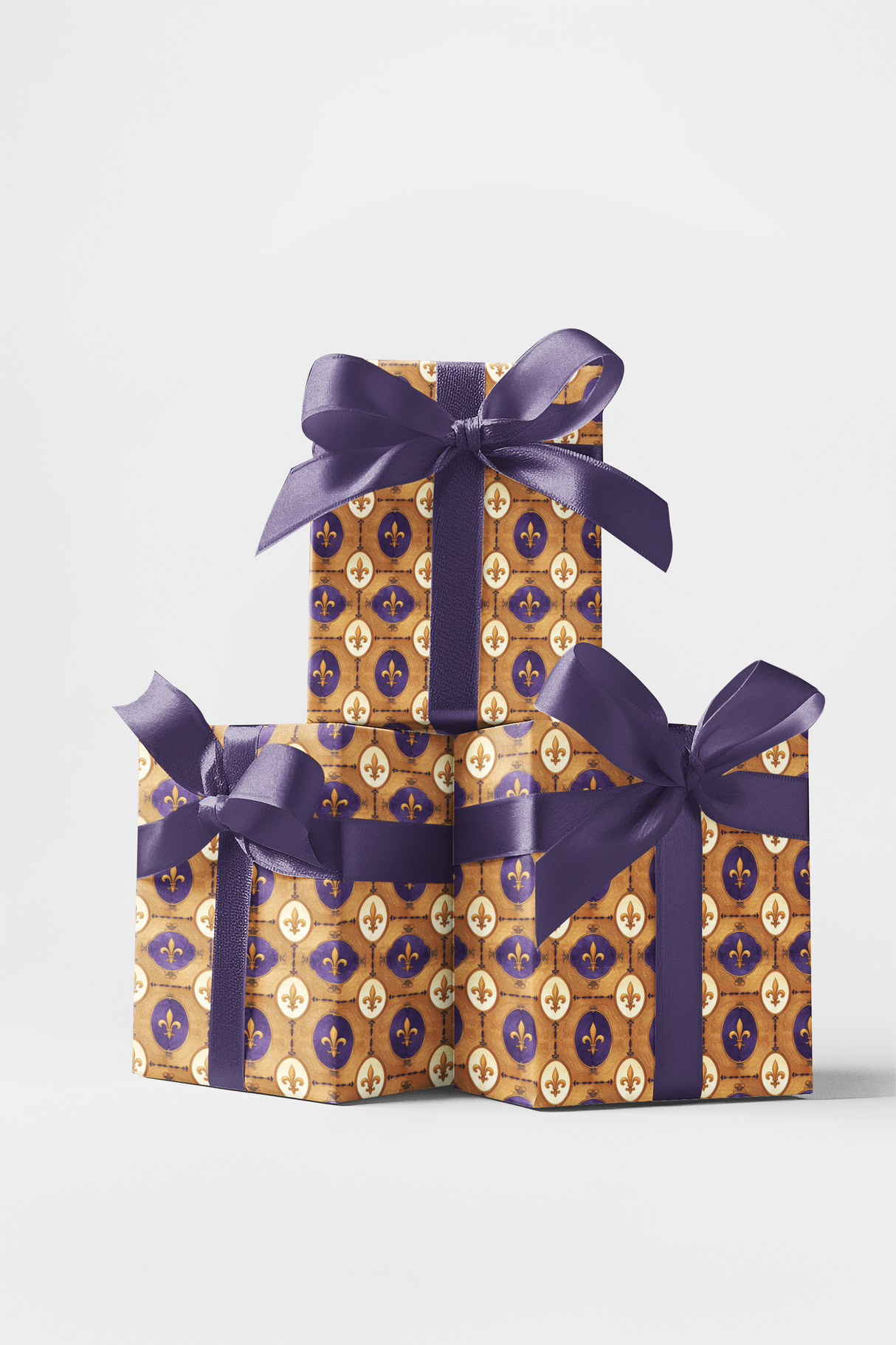 Fleur-de-Lis Frame Wrapping Paper