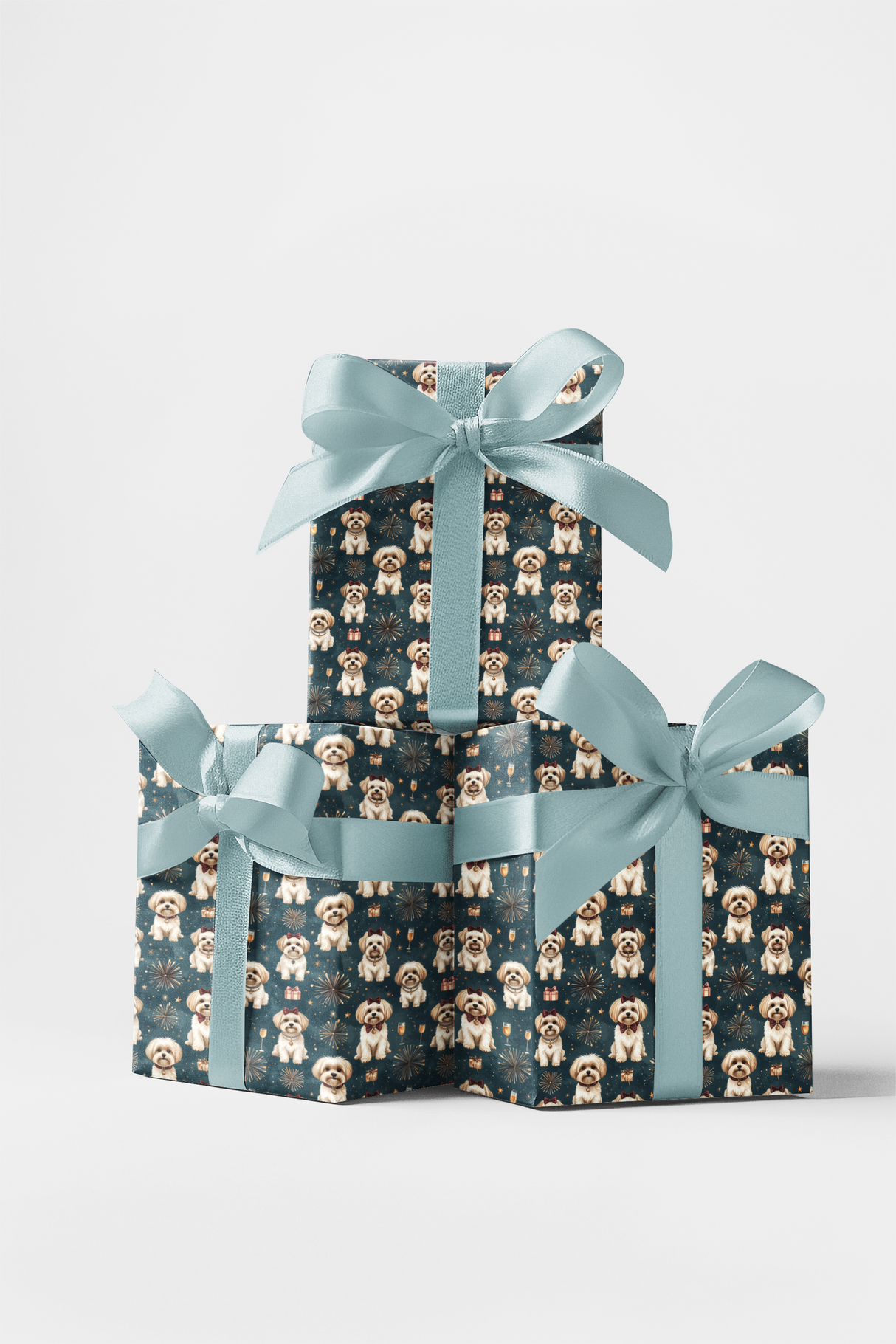 New Year’s Eve Maltese Wrapping Paper