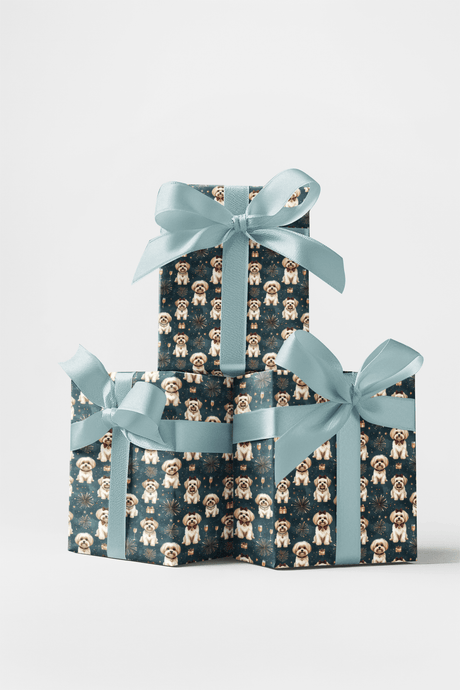 New Year’s Eve Maltese Wrapping Paper - London Penny Gift Wrap