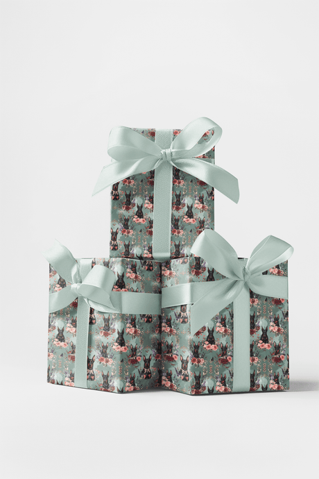 Doberman Garden Charm Wrapping Paper - London Penny Gift Wrap