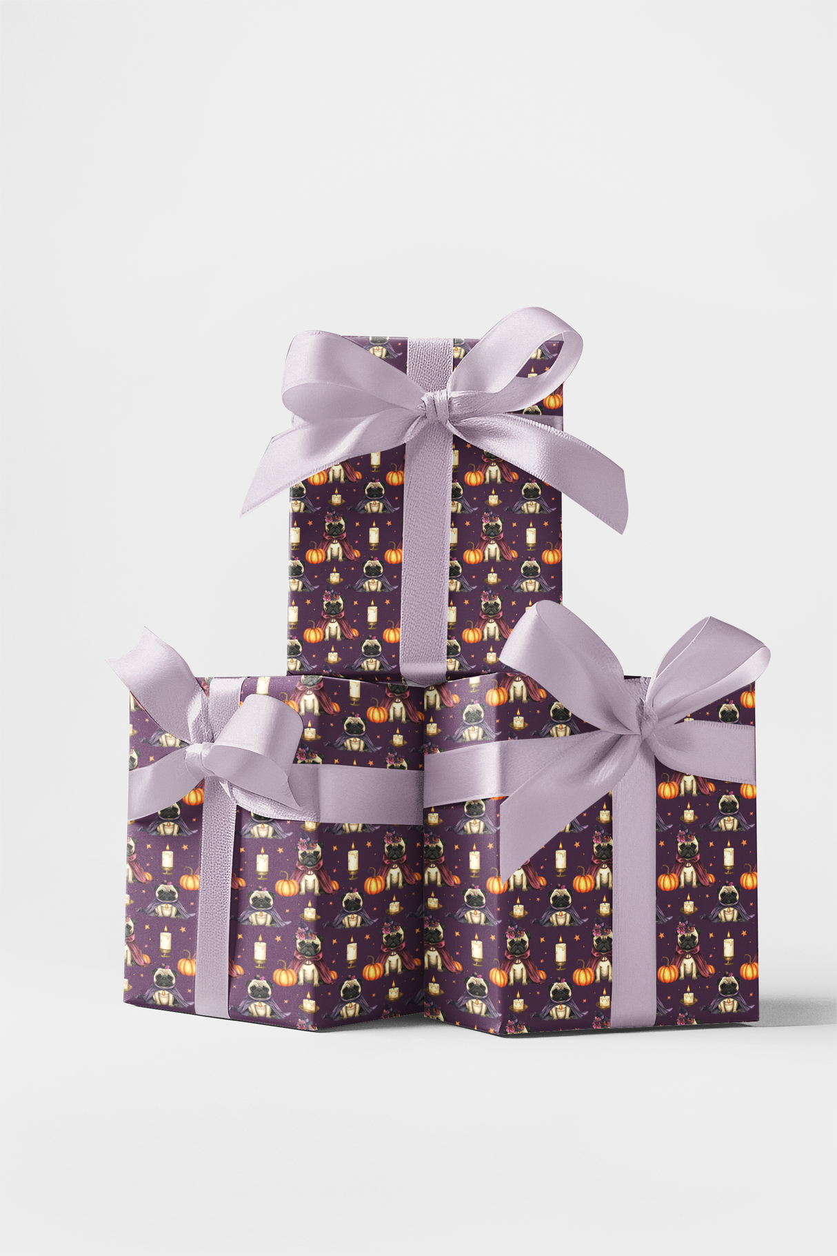 Spooky Gothic Pug Wrapping Paper