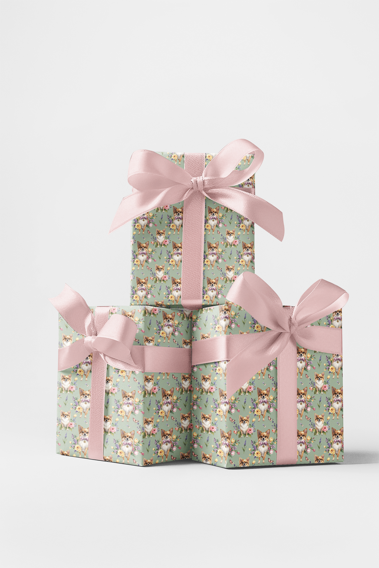 Chihuahua Spring Garden Party Wrapping Paper