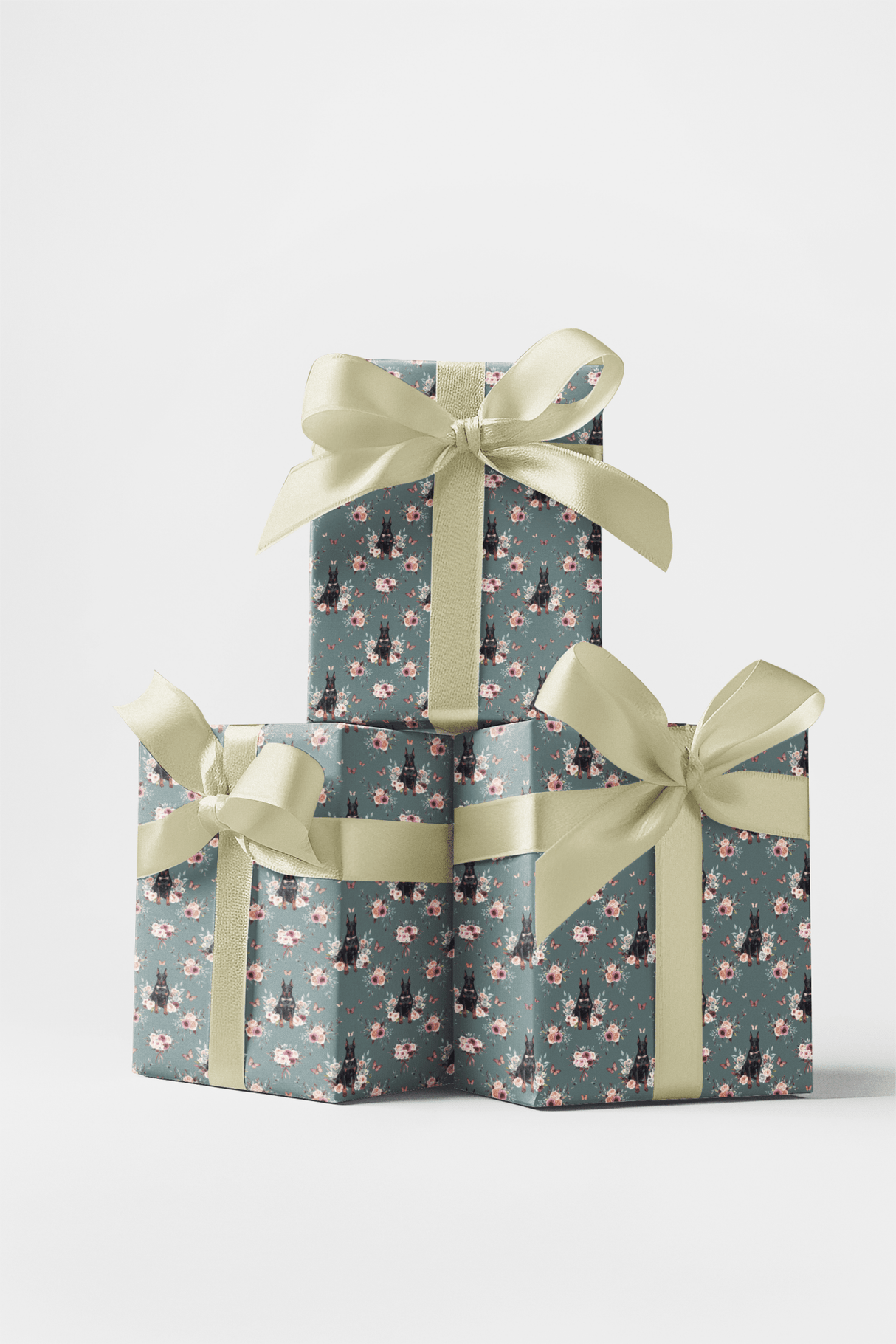 Doberman Garden Party Wrapping Paper - London Penny Gift Wrap