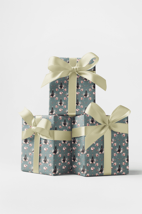 Doberman Garden Party Wrapping Paper - London Penny Gift Wrap