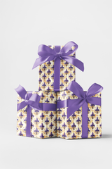 Purple Fleur-de-Lis Medallions Wrapping Paper