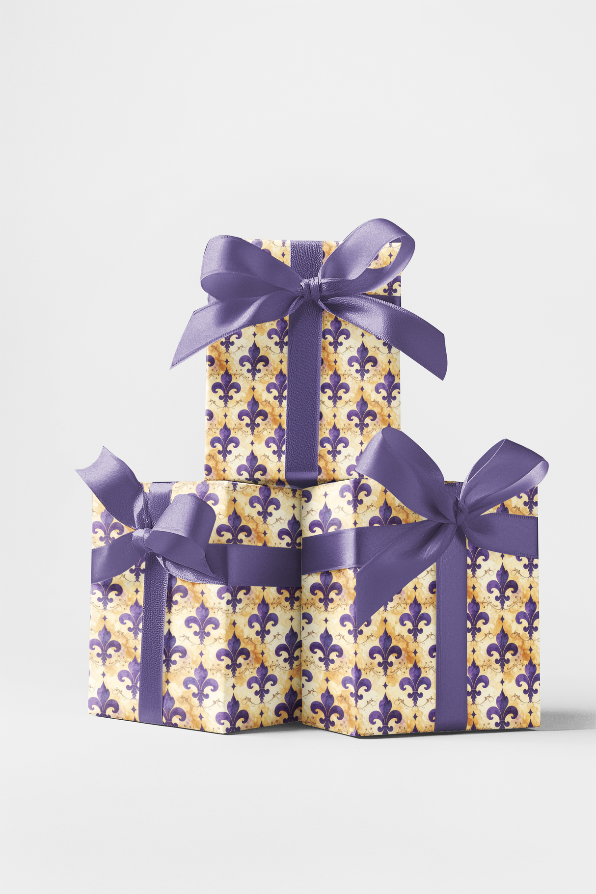 Lavender Fleur-de-Lis Garden Wrapping Paper