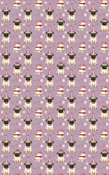 Elegant Birthday Pugs Wrapping Paper