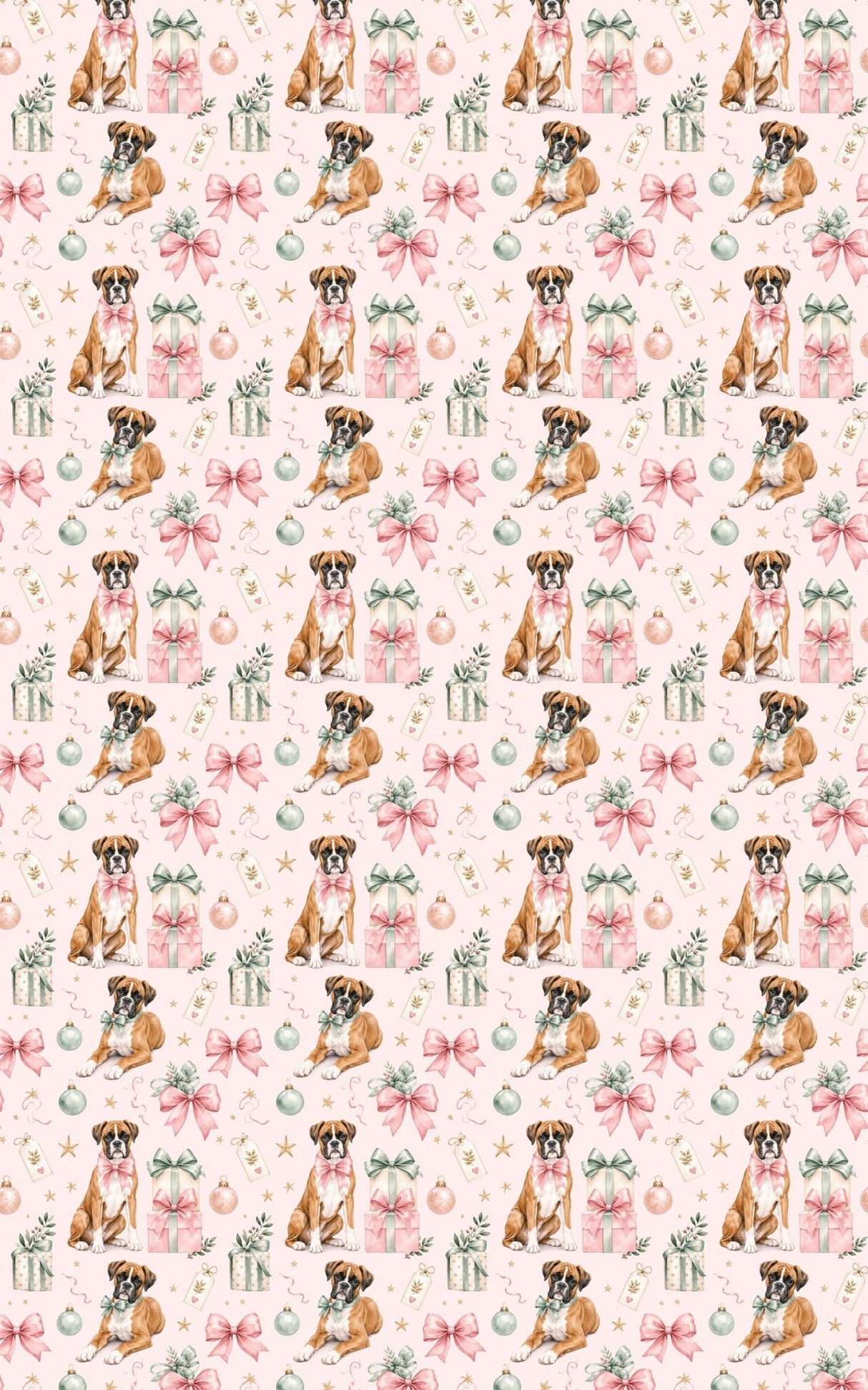 Adorable Boxer Christmas Wrapping Paper - London Penny Gift Wrap