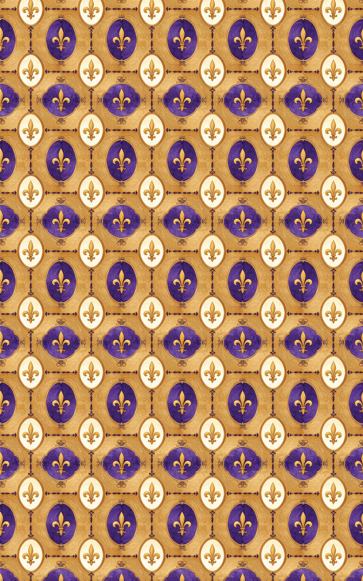 Fleur-de-Lis Frame Wrapping Paper