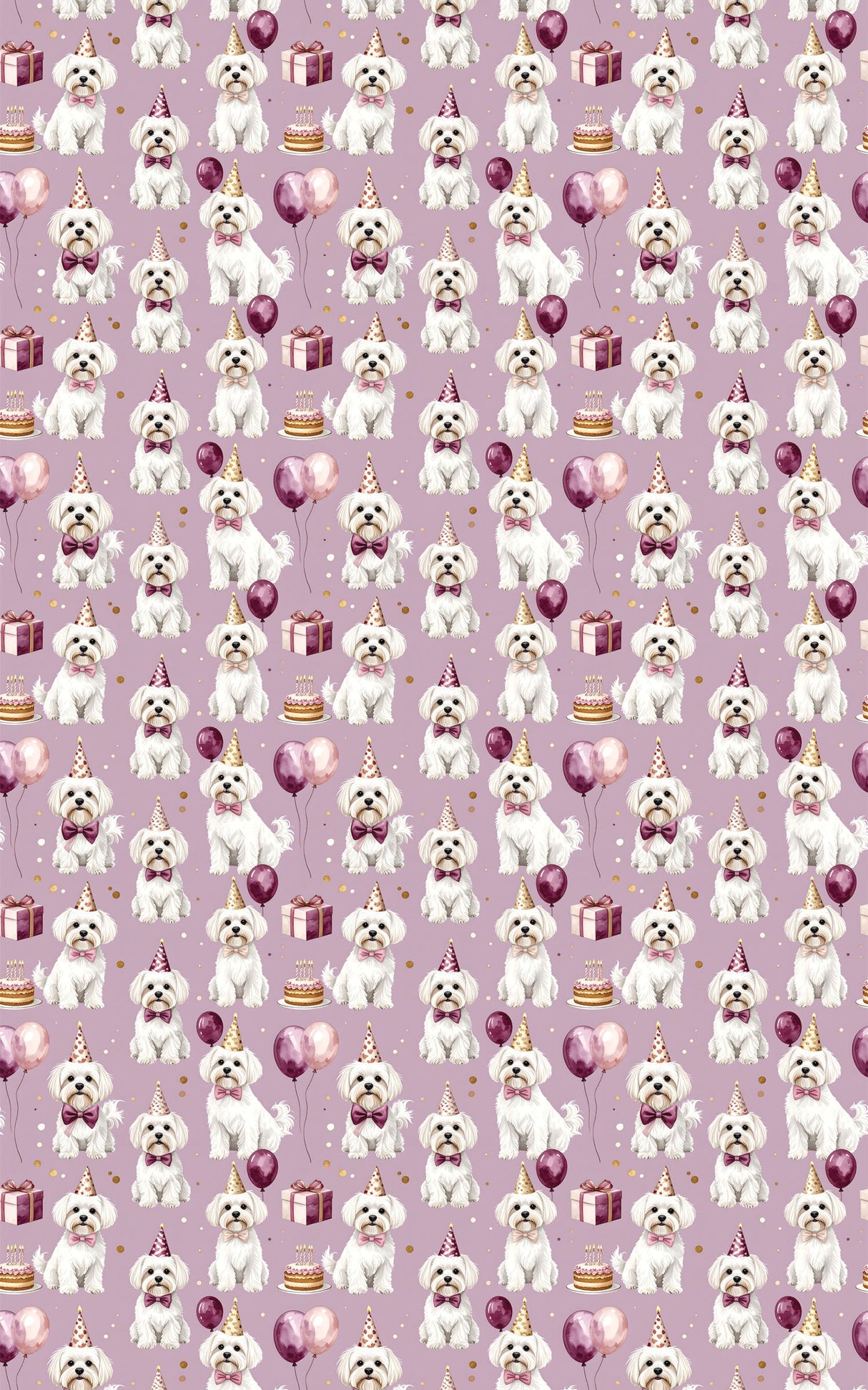 Elegant Birthday Maltese Wrapping Paper