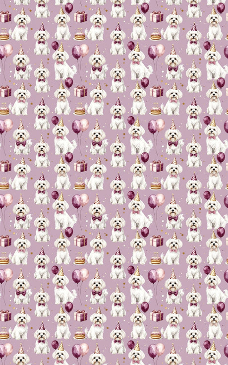 Elegant Birthday Maltese Wrapping Paper - London Penny Gift Wrap