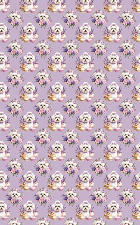 Parisian Maltese Celebration Wrapping Paper - London Penny Gift Wrap