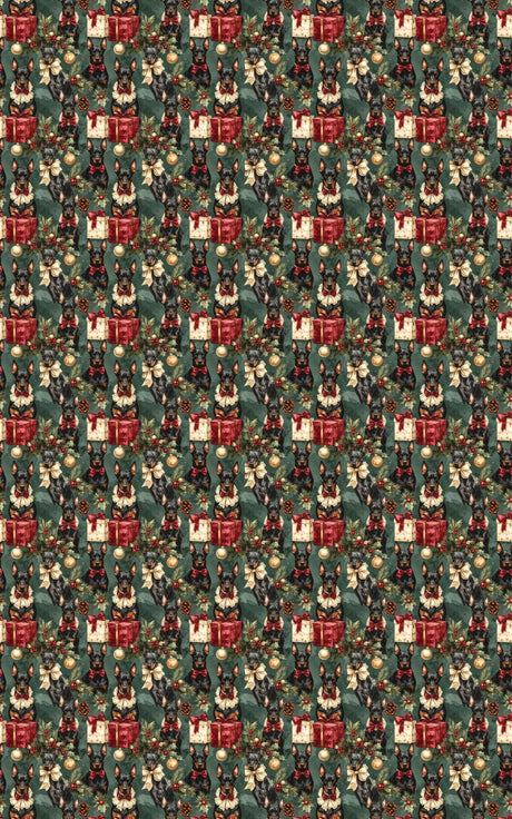 Antique Christmas Doberman Wrapping Paper - London Penny Gift Wrap