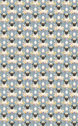 Easter Blooms Pug Wrapping Paper