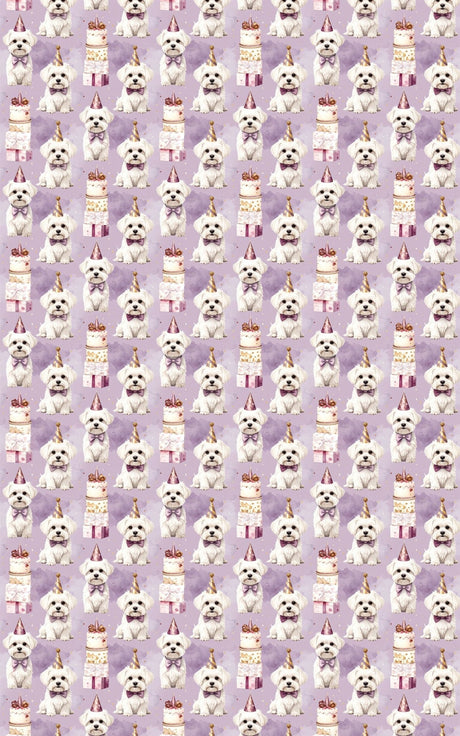 Maltese Birthday Bash Wrapping Paper - London Penny Gift Wrap