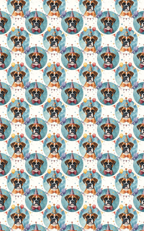 Birthday Hats Boxer Celebration Wrapping Paper - London Penny Gift Wrap
