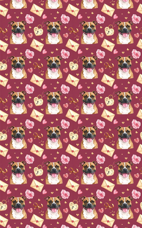 Valentine’s Staffy Sweethearts Wrapping Paper - London Penny Gift Wrap