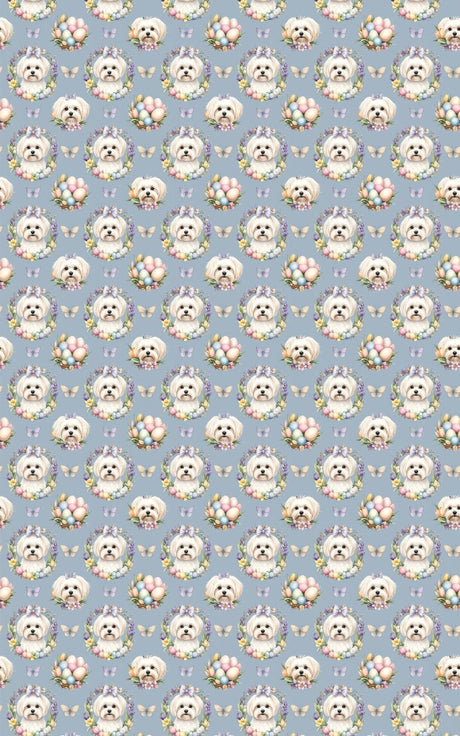Pastel Easter Maltese Wrapping Paper - London Penny Gift Wrap