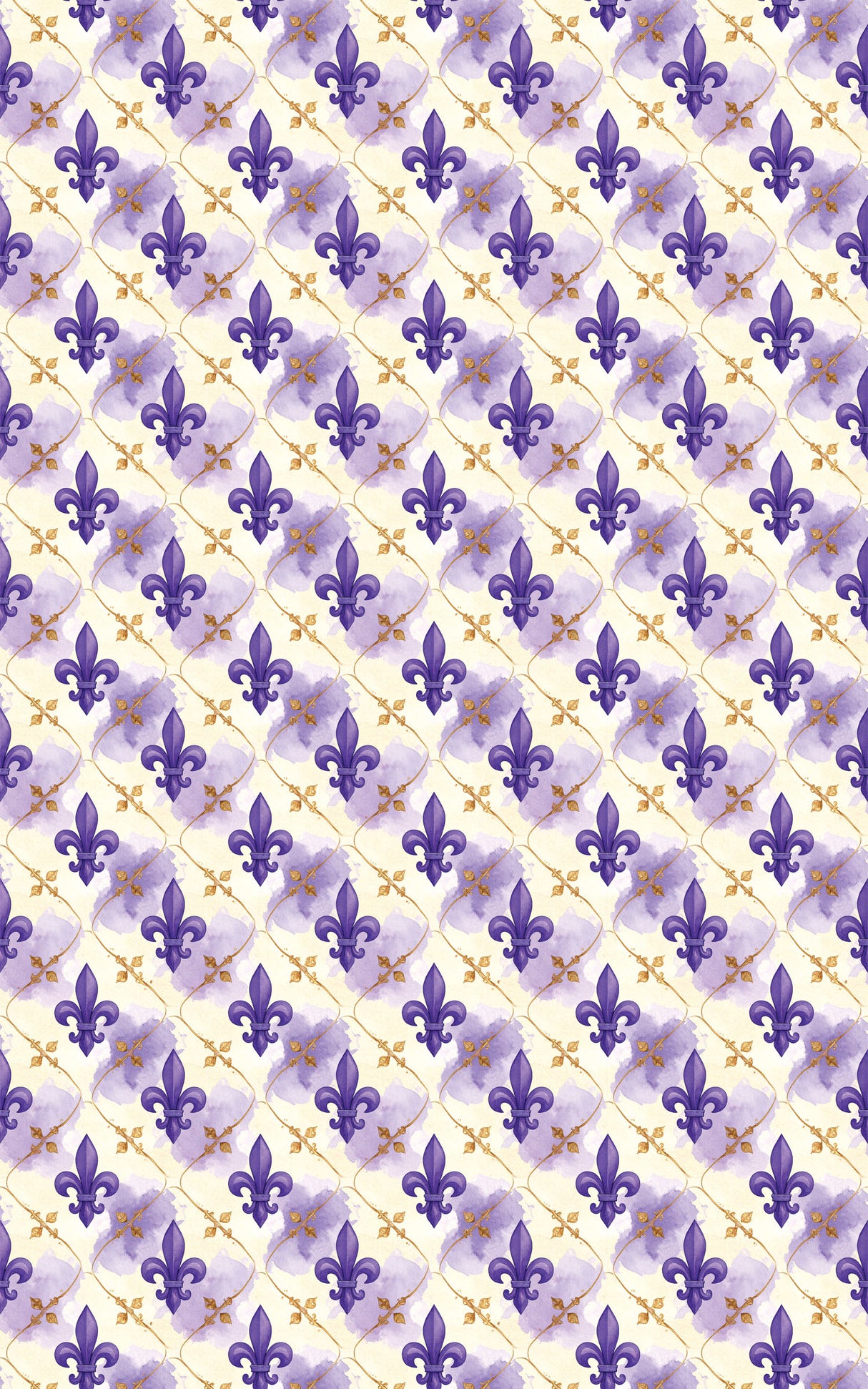 Ornamental Fleur-de-Lis Rows Wrapping Paper