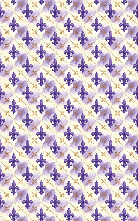 Ornamental Fleur-de-Lis Rows Wrapping Paper - London Penny Gift Wrap