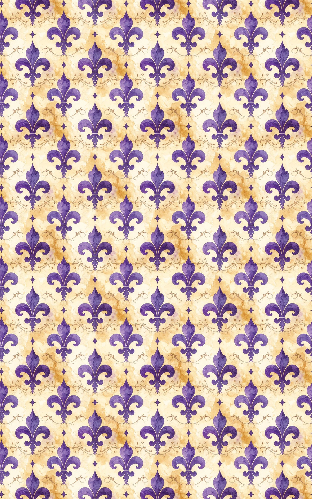 Lavender Fleur-de-Lis Garden Wrapping Paper