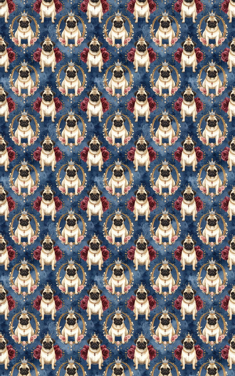 Regal Pug Celebration Wrapping Paper - London Penny Gift Wrap