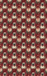 Victorian Christmas Pugs Wrapping Paper