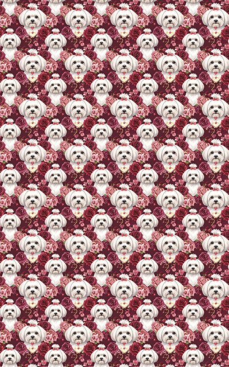 Romantic Valentine’s Maltese Wrapping Paper - London Penny Gift Wrap