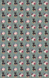 Doberman Garden Splendor Wrapping Paper - London Penny Gift Wrap