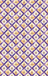 Purple Fleur-de-Lis Lattice Wrapping Paper