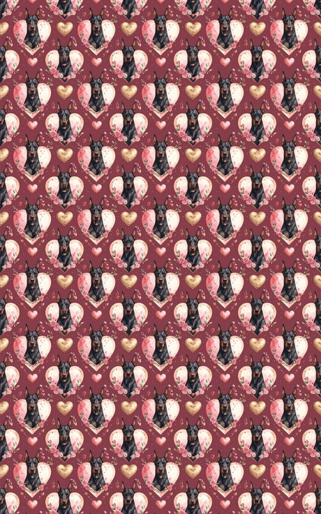 Romantic Valentine’s Doberman Wrapping Paper - London Penny Gift Wrap