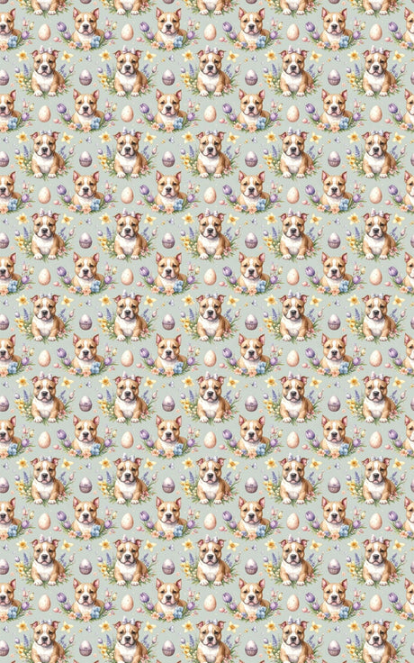 Easter Staffy Garden Wrapping Paper - London Penny Gift Wrap