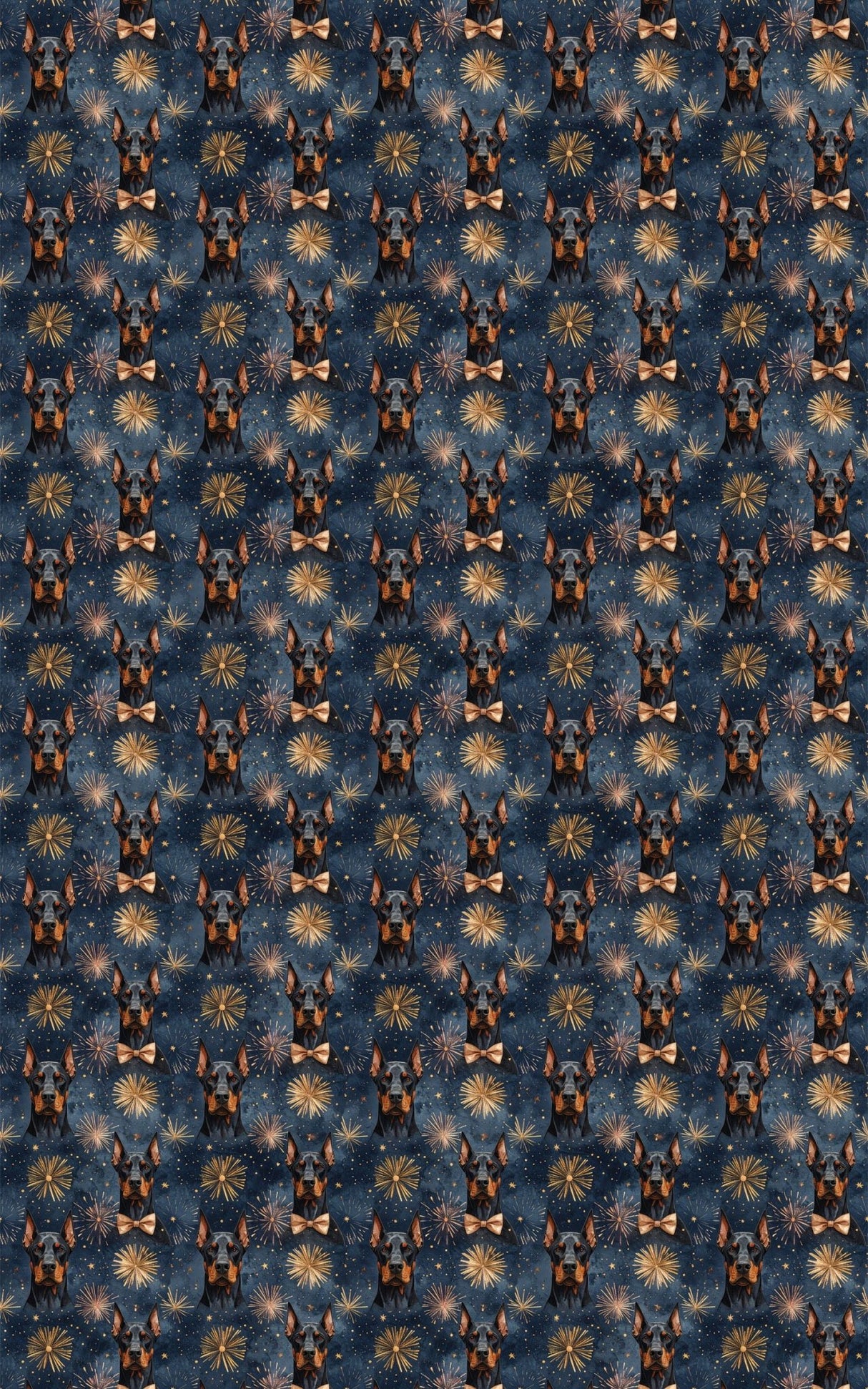 New Year’s Eve Dobermans Wrapping Paper - London Penny Gift Wrap
