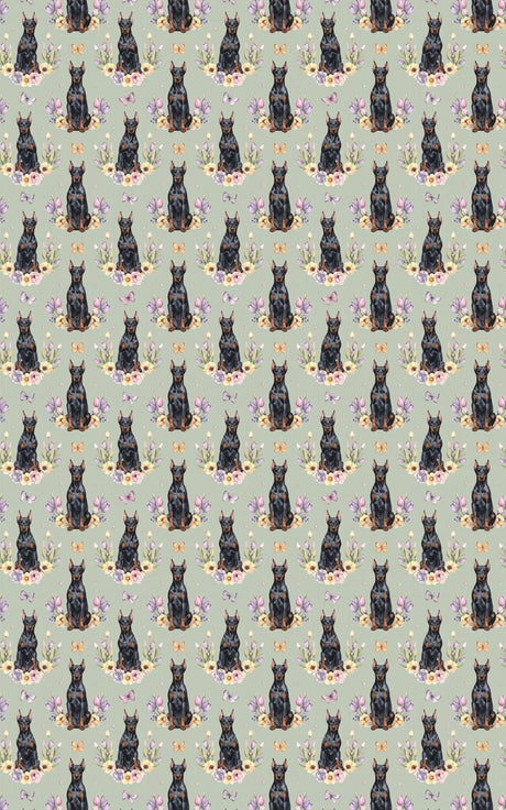 Spring Celebration Doberman Wrapping Paper - London Penny Gift Wrap