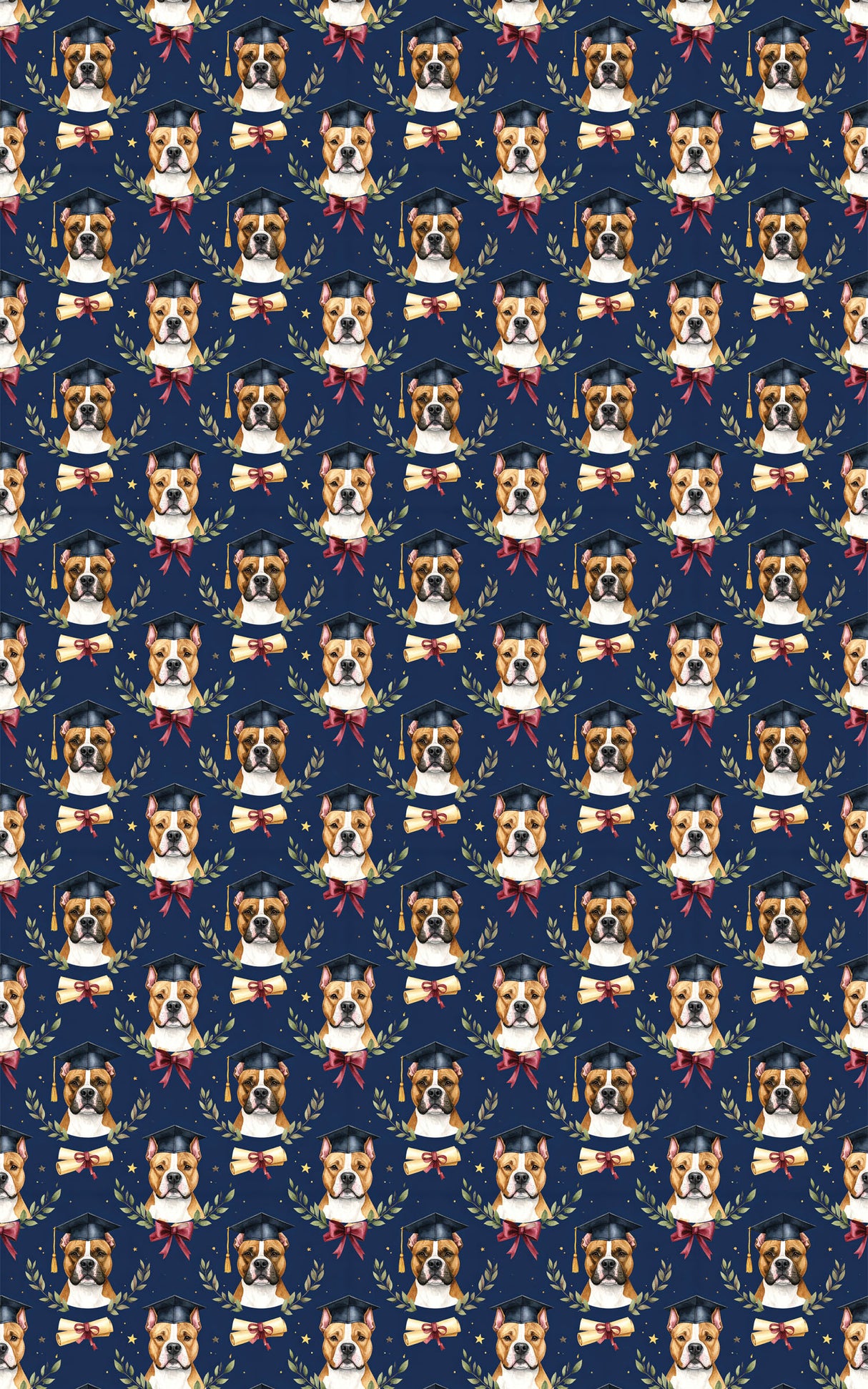 Graduation Staffy Wrapping Paper