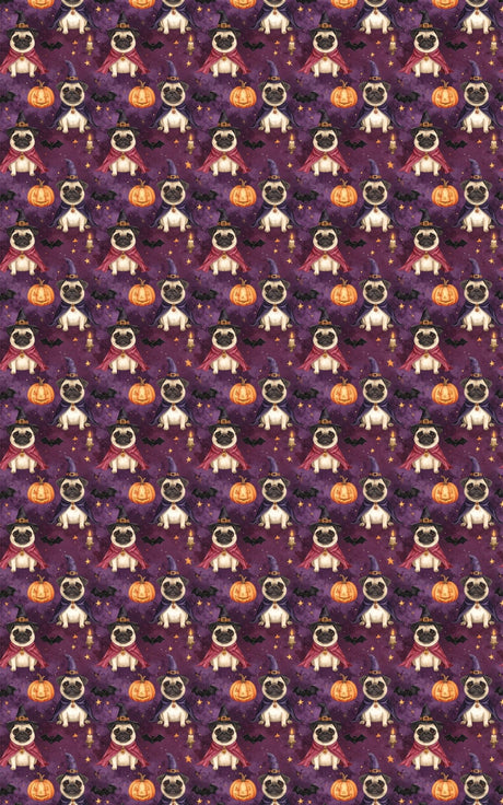 Gothic Halloween Pug Wrapping Paper - London Penny Gift Wrap