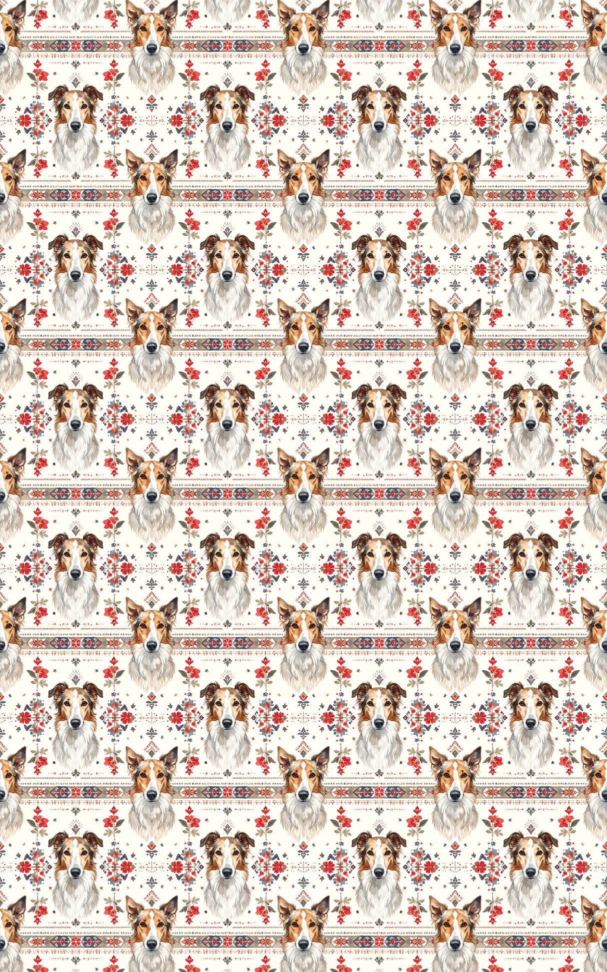 Russian Patterns Borzoi Wrapping Paper