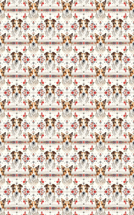 Russian Patterns Borzoi Wrapping Paper - London Penny Gift Wrap
