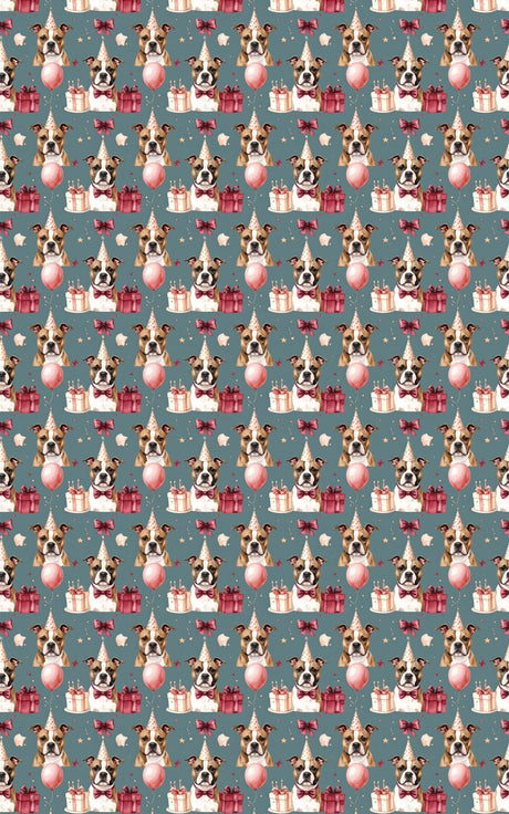 Birthday Staffy Celebration Wrapping Paper - London Penny Gift Wrap