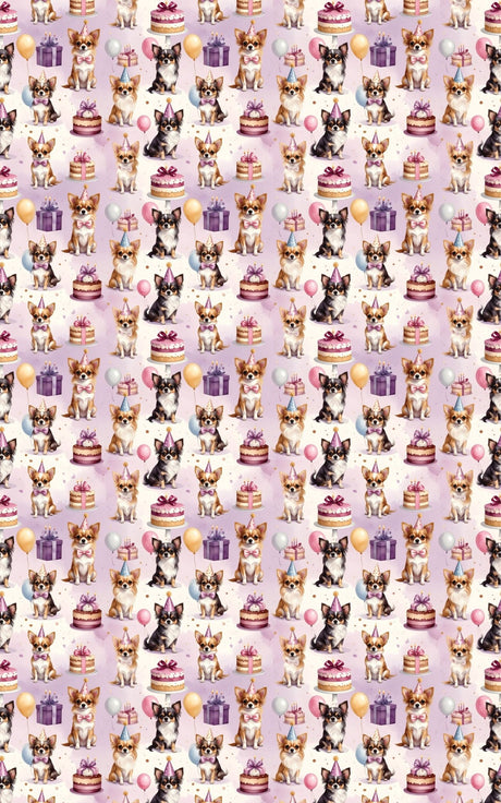 Chihuahua Birthday Bash Wrapping Paper - London Penny Gift Wrap