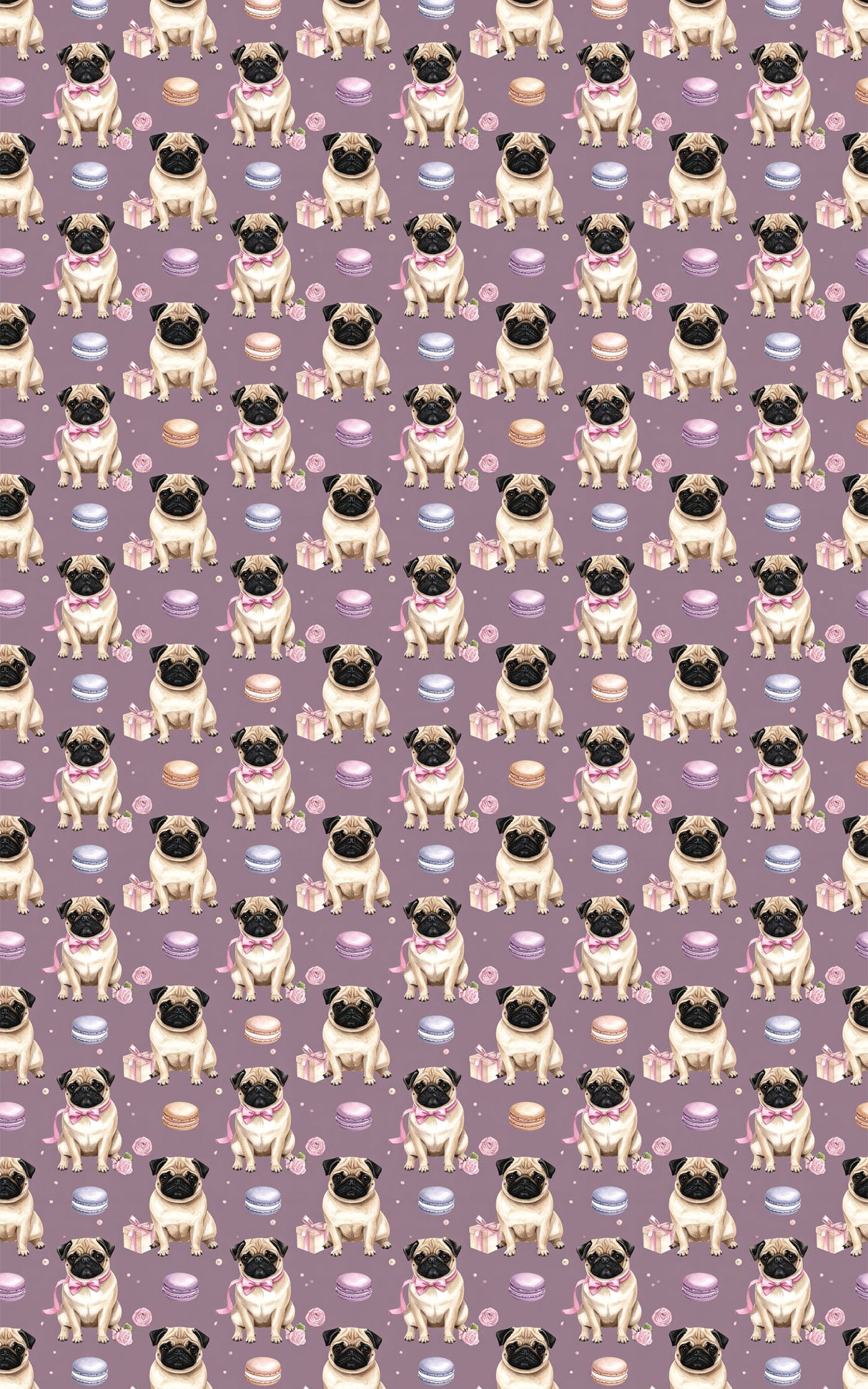 Parisian Pug Celebration Wrapping Paper
