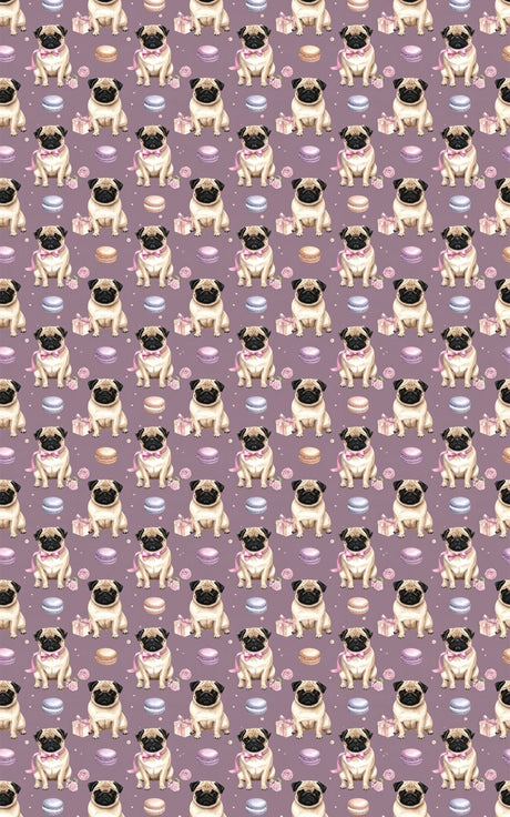 Parisian Pug Celebration Wrapping Paper - London Penny Gift Wrap