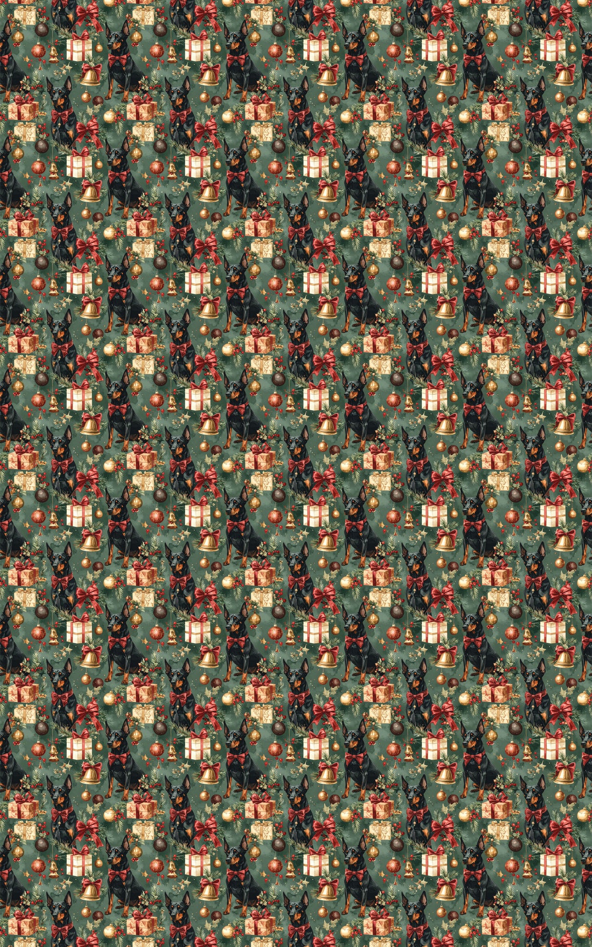 Victorian Christmas Doberman Wrapping Paper