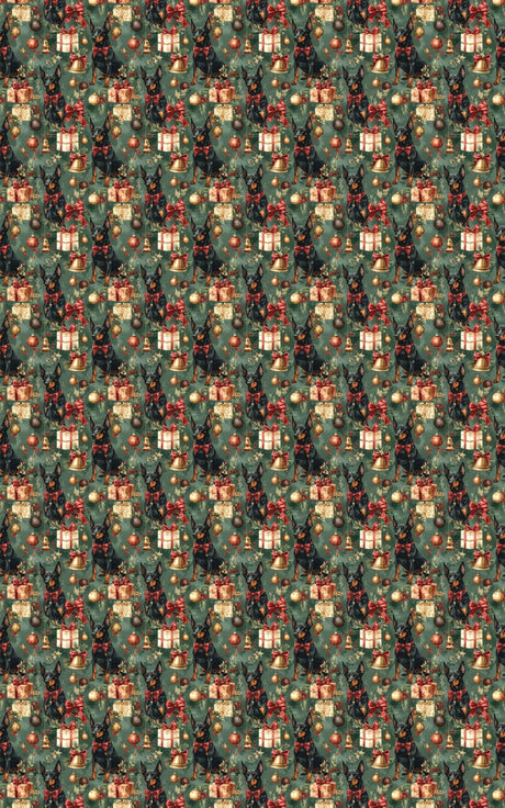 Victorian Christmas Doberman Wrapping Paper - London Penny Gift Wrap