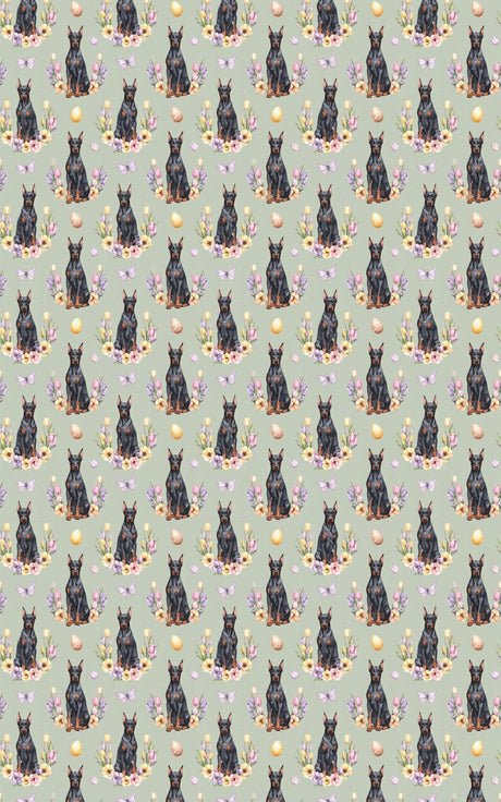 Easter Blooms Doberman Wrapping Paper - London Penny Gift Wrap