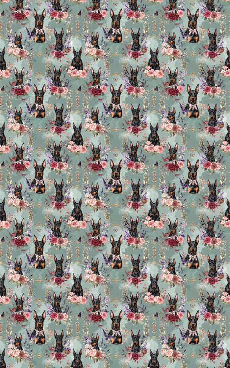 Doberman Garden Charm Wrapping Paper - London Penny Gift Wrap