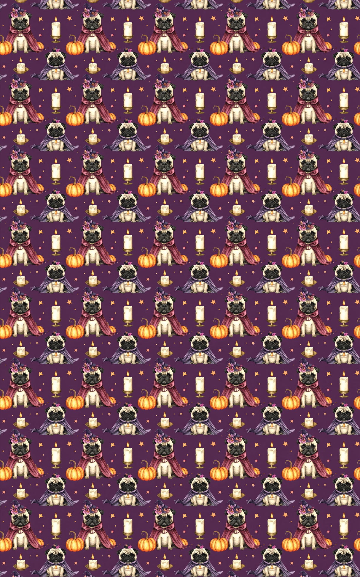 Spooky Gothic Pug Wrapping Paper
