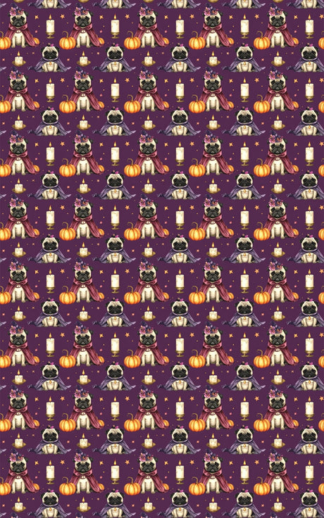 Spooky Gothic Pug Wrapping Paper - London Penny Gift Wrap