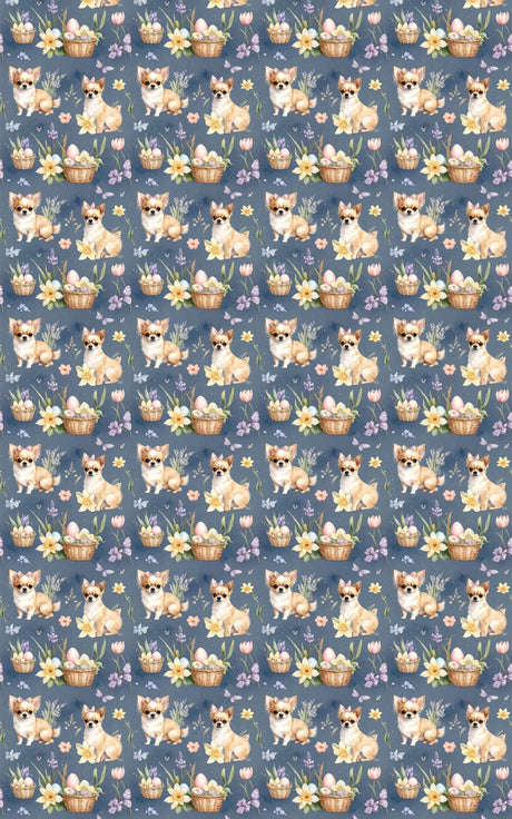 Chihuahua’s Easter Meadow Wrapping Paper - London Penny Gift Wrap